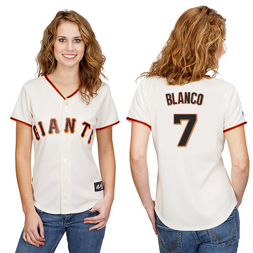 Gregor Blanco #7 mlb Jersey-San Francisco Giants Women's Authentic Home White Cool Base Baseball Jersey